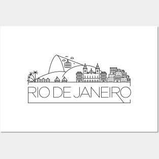 Rio De Janeiro Minimal Skyline Posters and Art